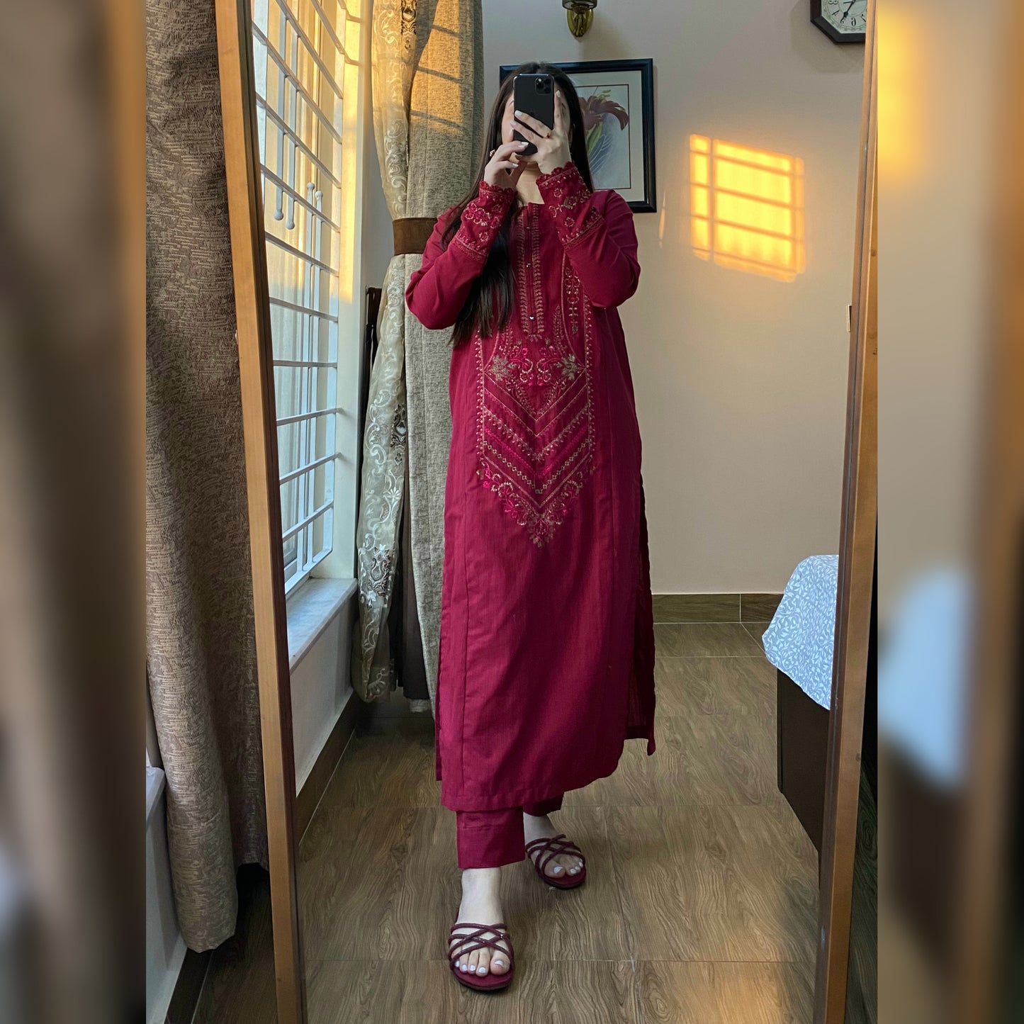 Crimson Pink Khaddar Embroidered | 2PC