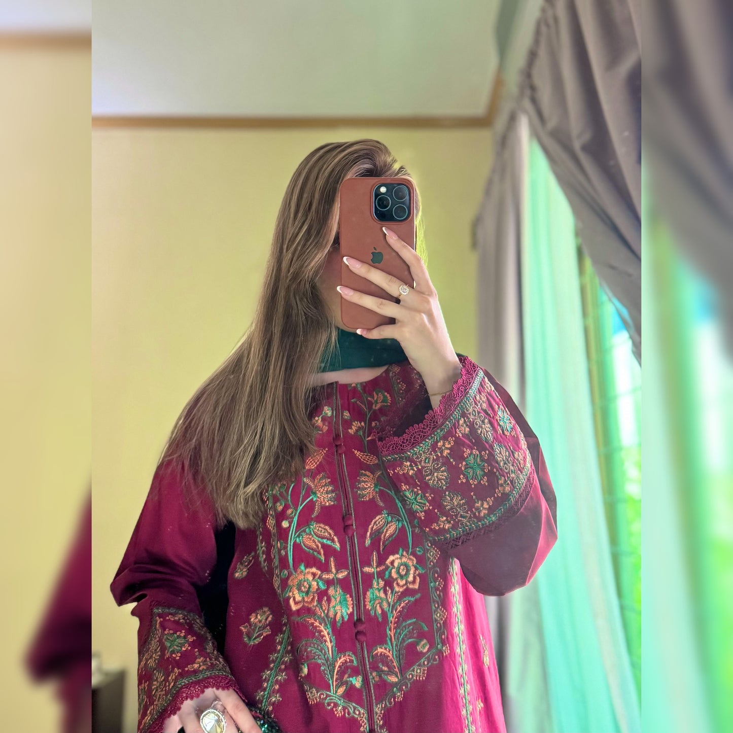 Cherry Embroidered 3PC