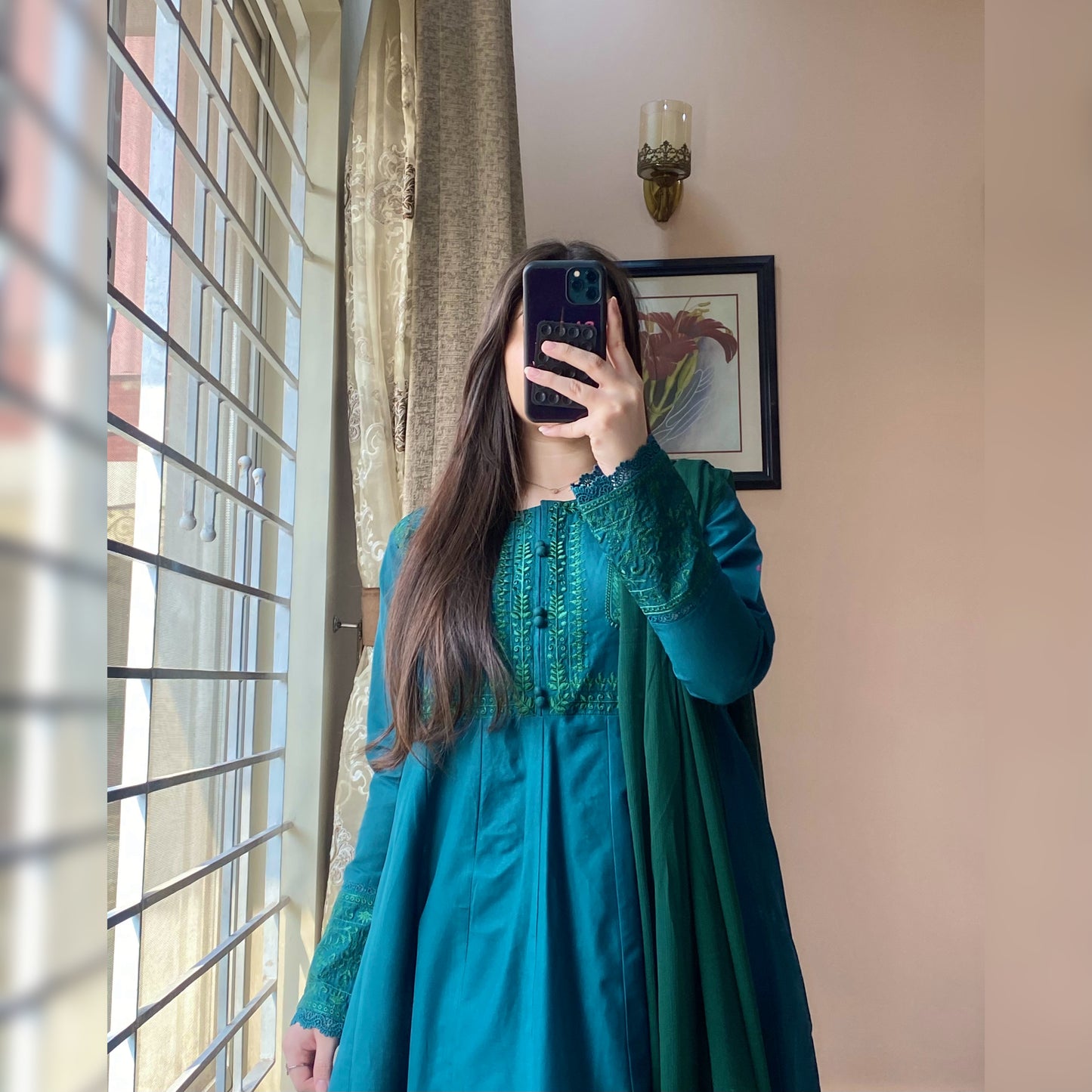 Zinc Embroidered Frock | 3PC