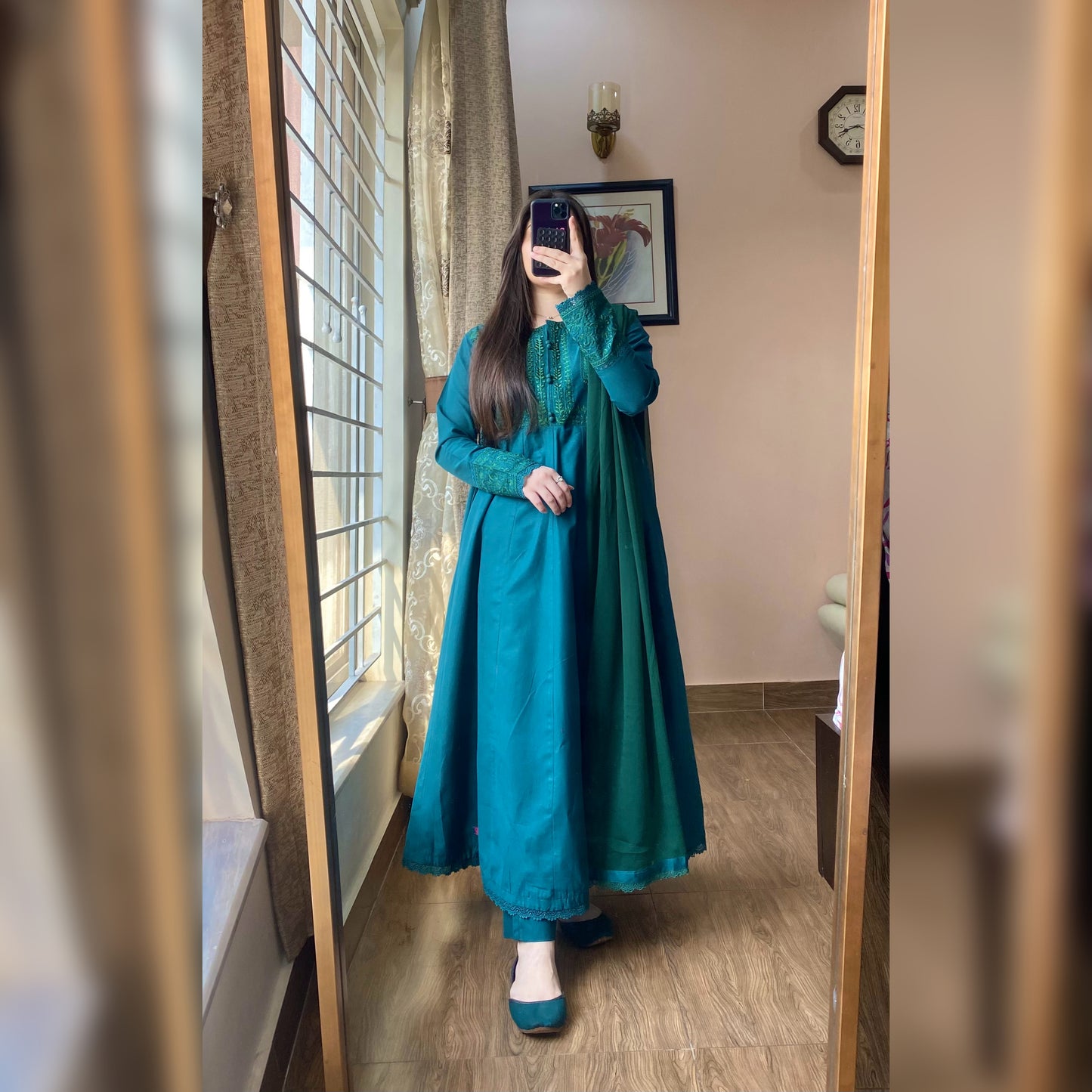 Zinc Embroidered Frock | 3PC