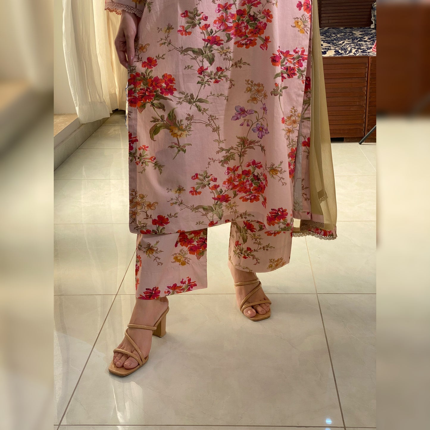 Pink Printed 3PC