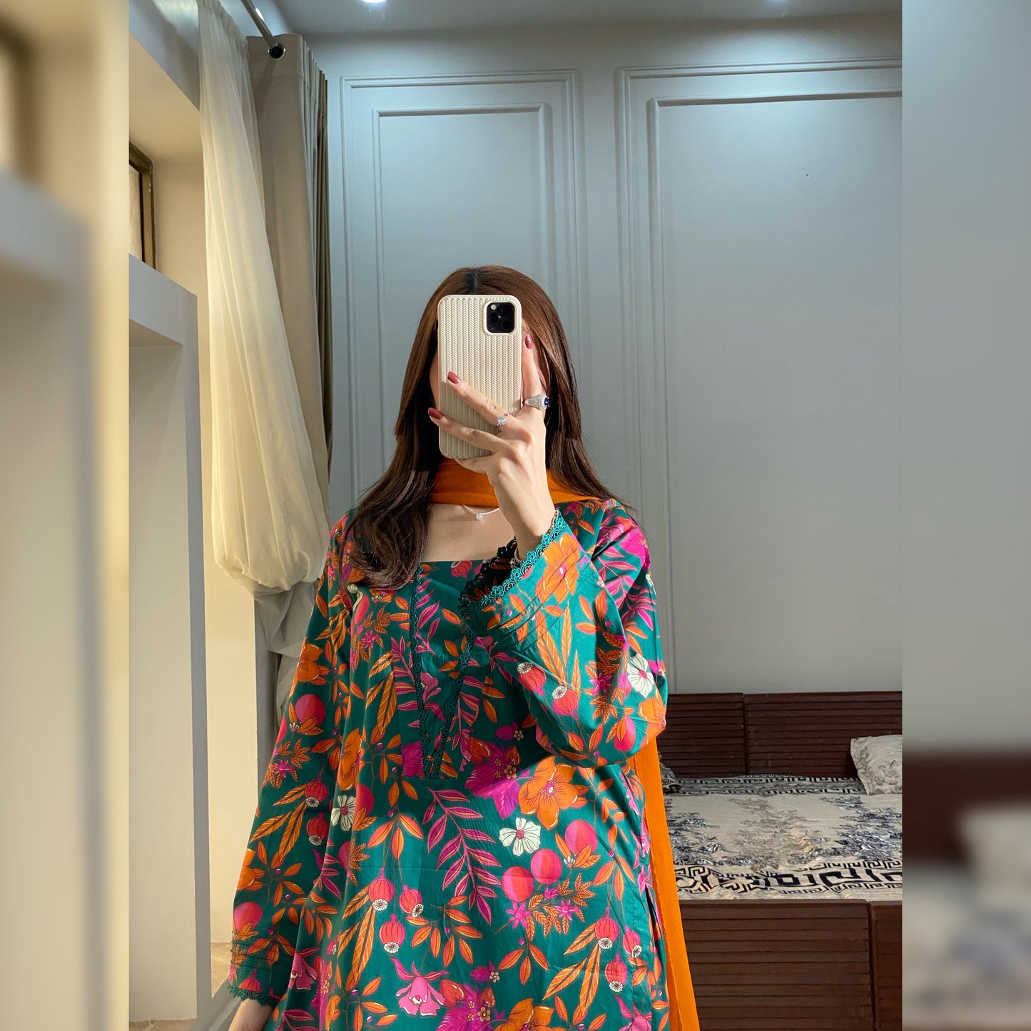 Teal Printed 3PC