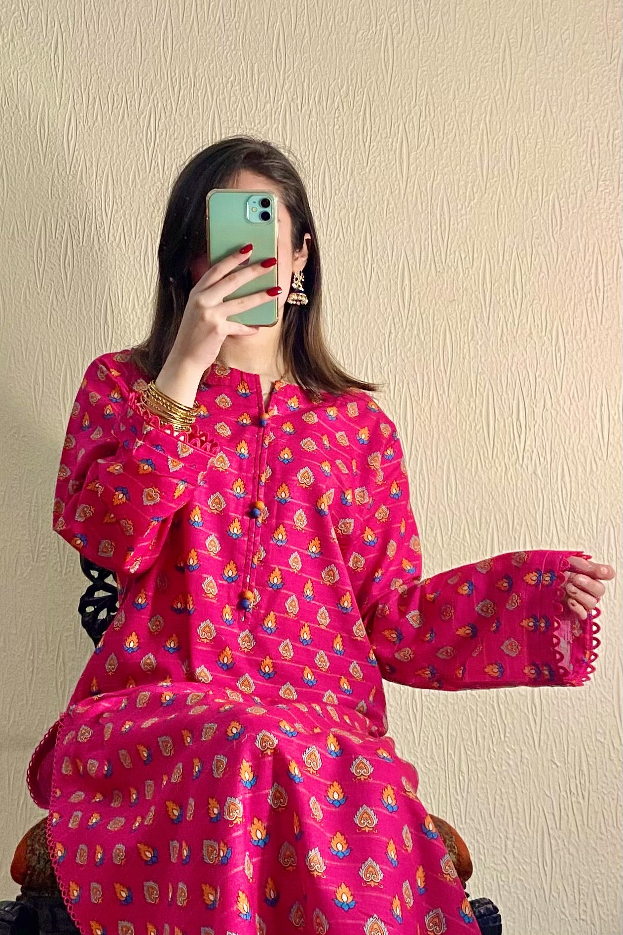 Pink Printed Khaddar 2PC