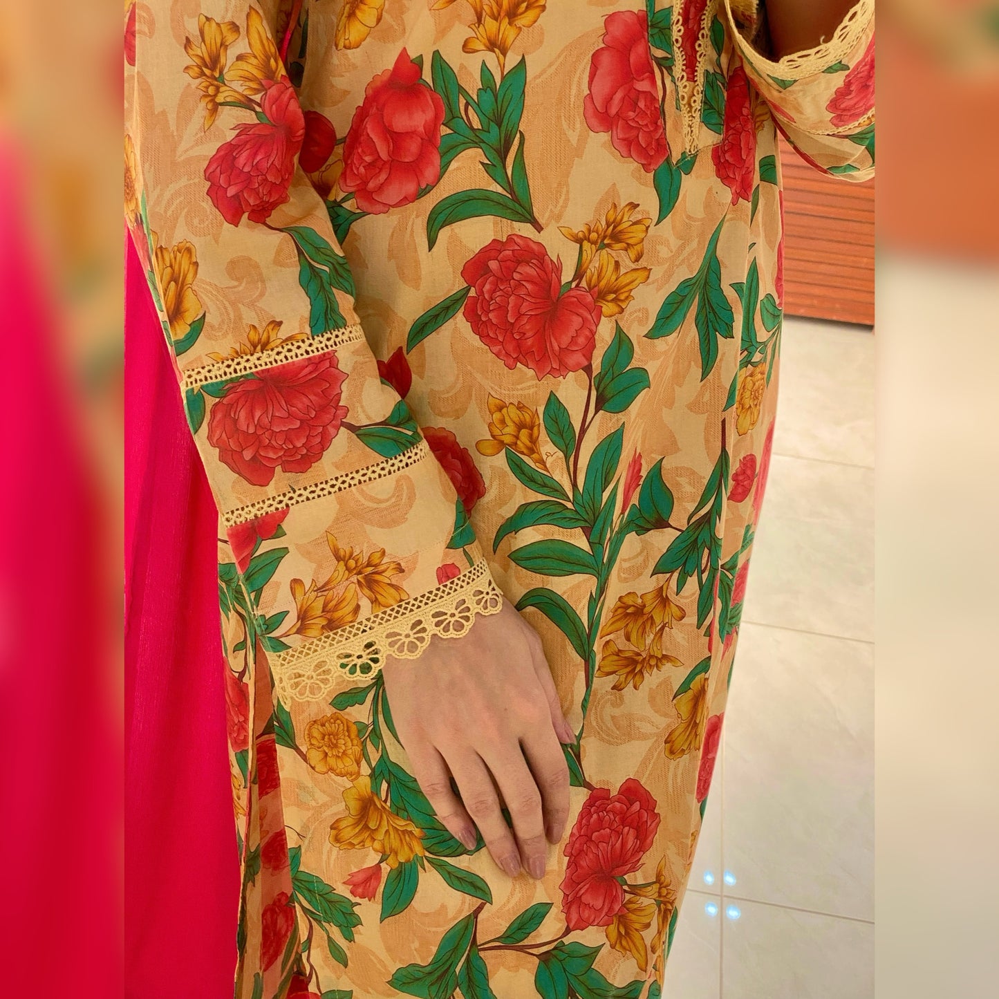 Citrine Floral Printed 3PC