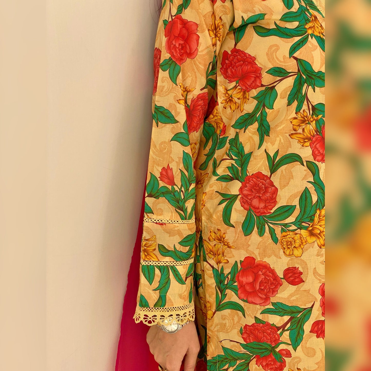 Citrine Floral Printed 3PC