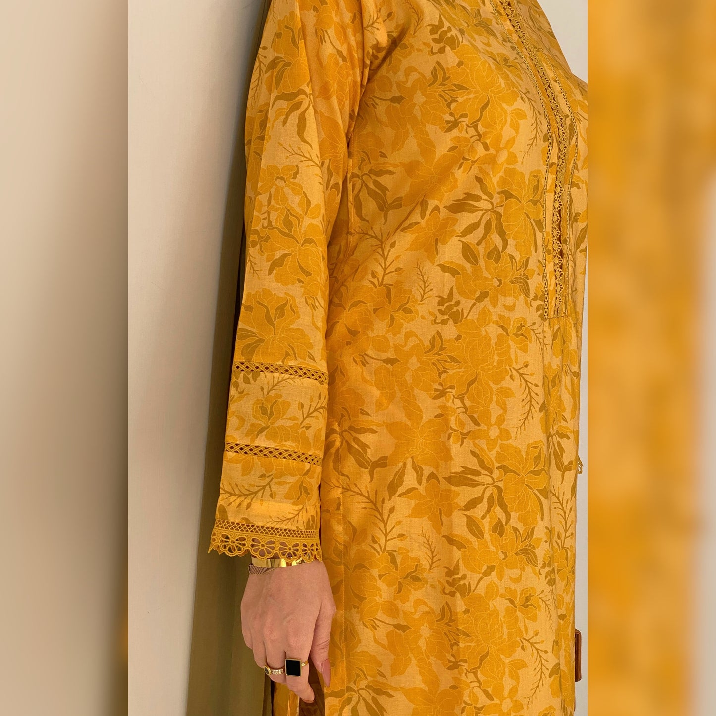 Mustard Printed 3PC