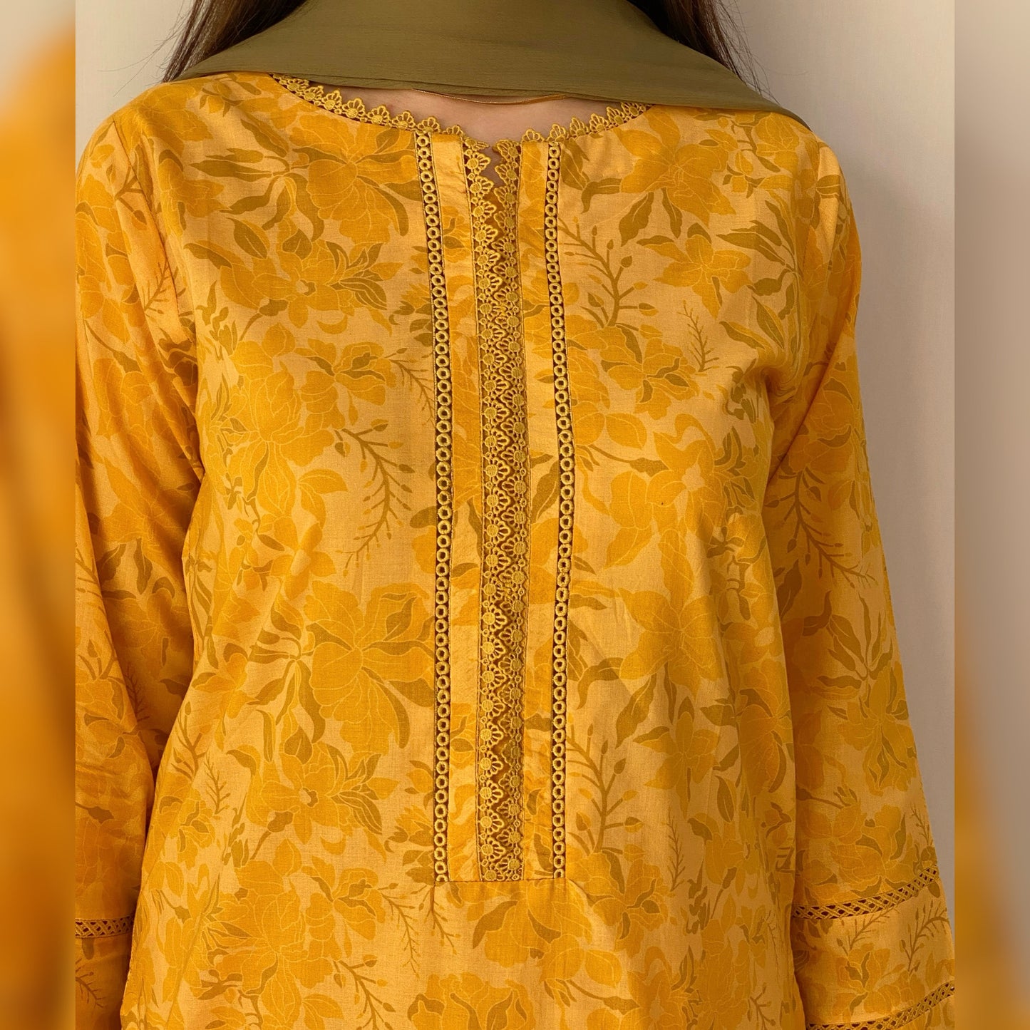 Mustard Printed 3PC