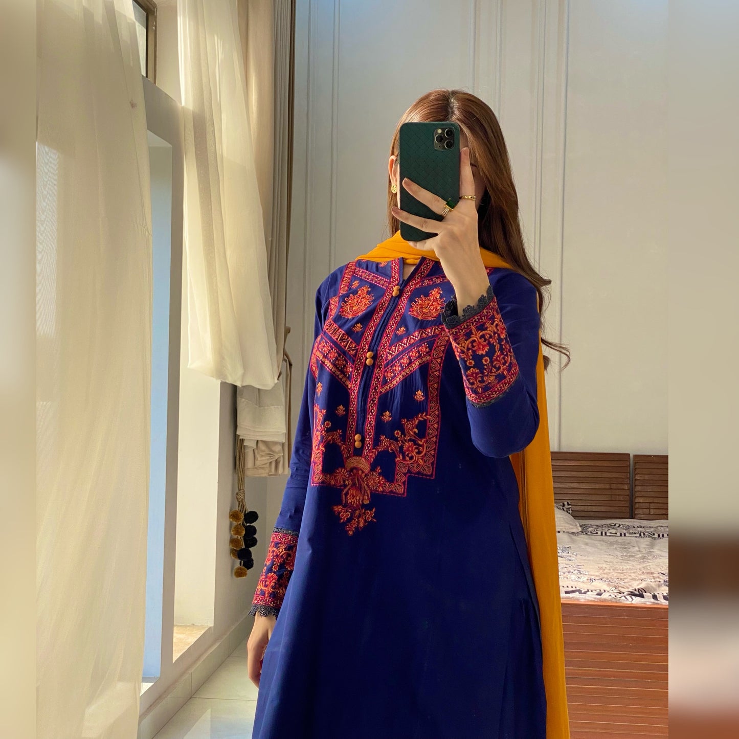 Bloom Blue Embroidered 3PC