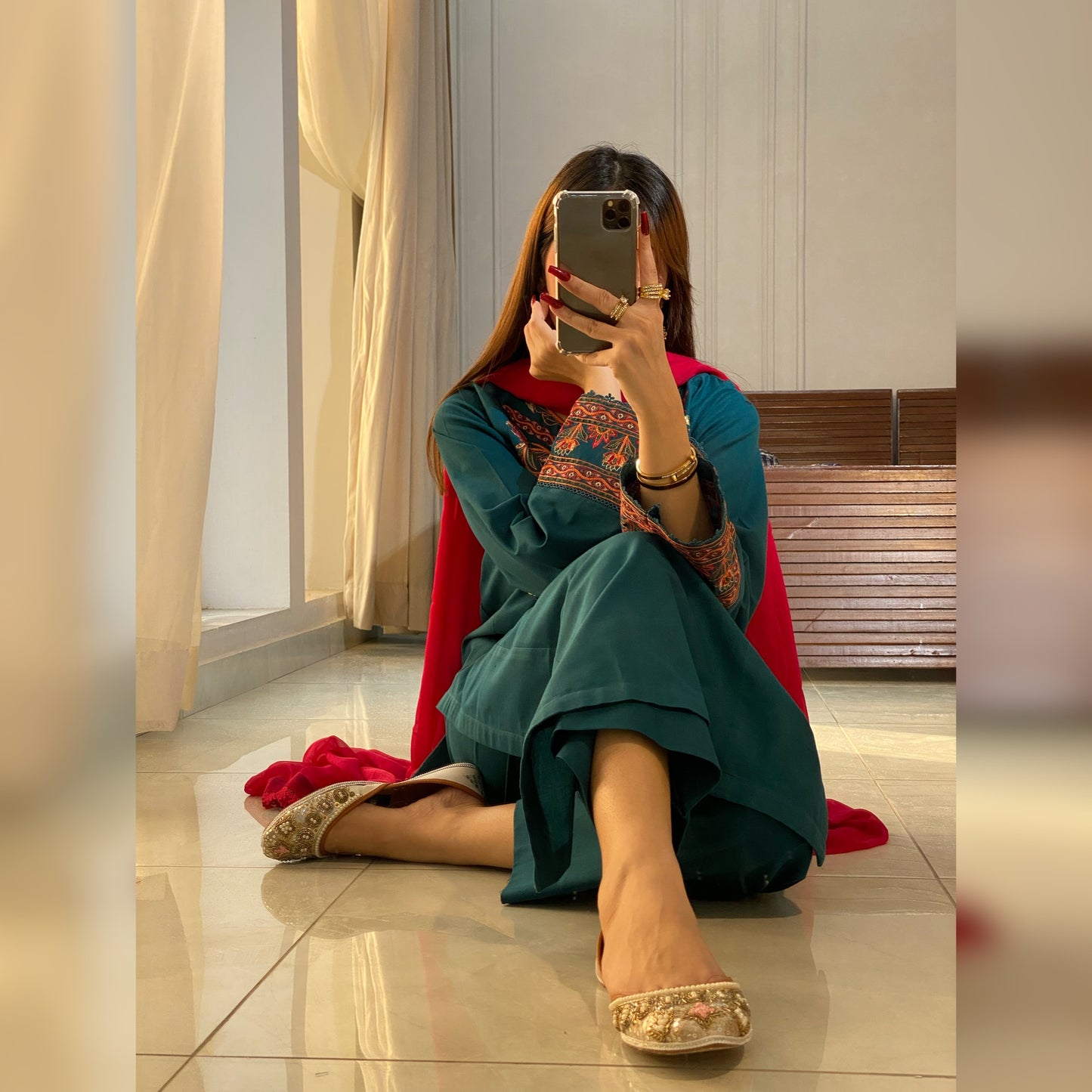 Mid Zinc Embroidered 3PC