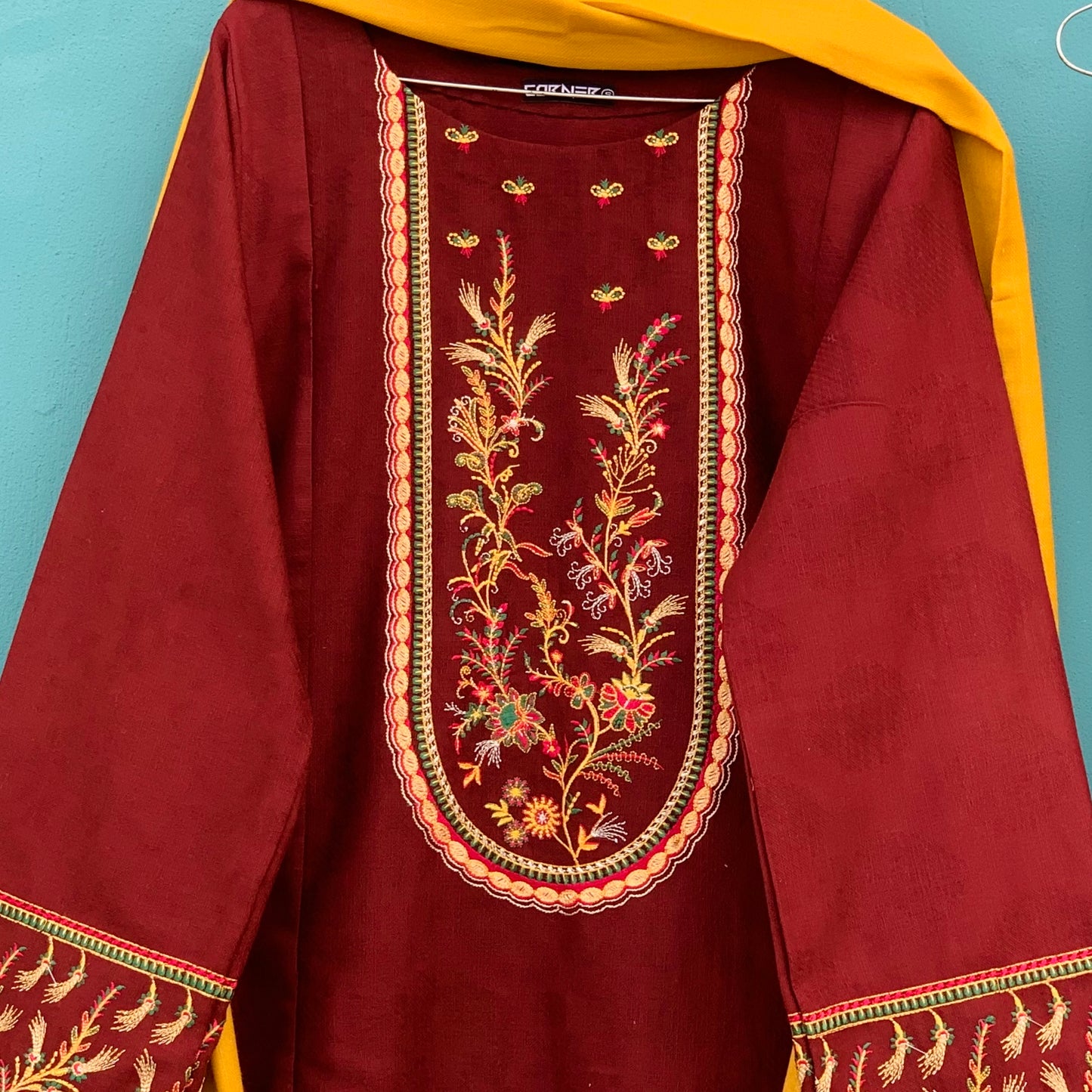 Maroon Embroidered 3PC