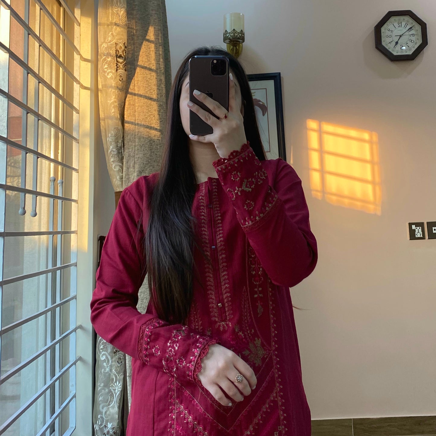 Crimson Pink Khaddar Embroidered | 2PC