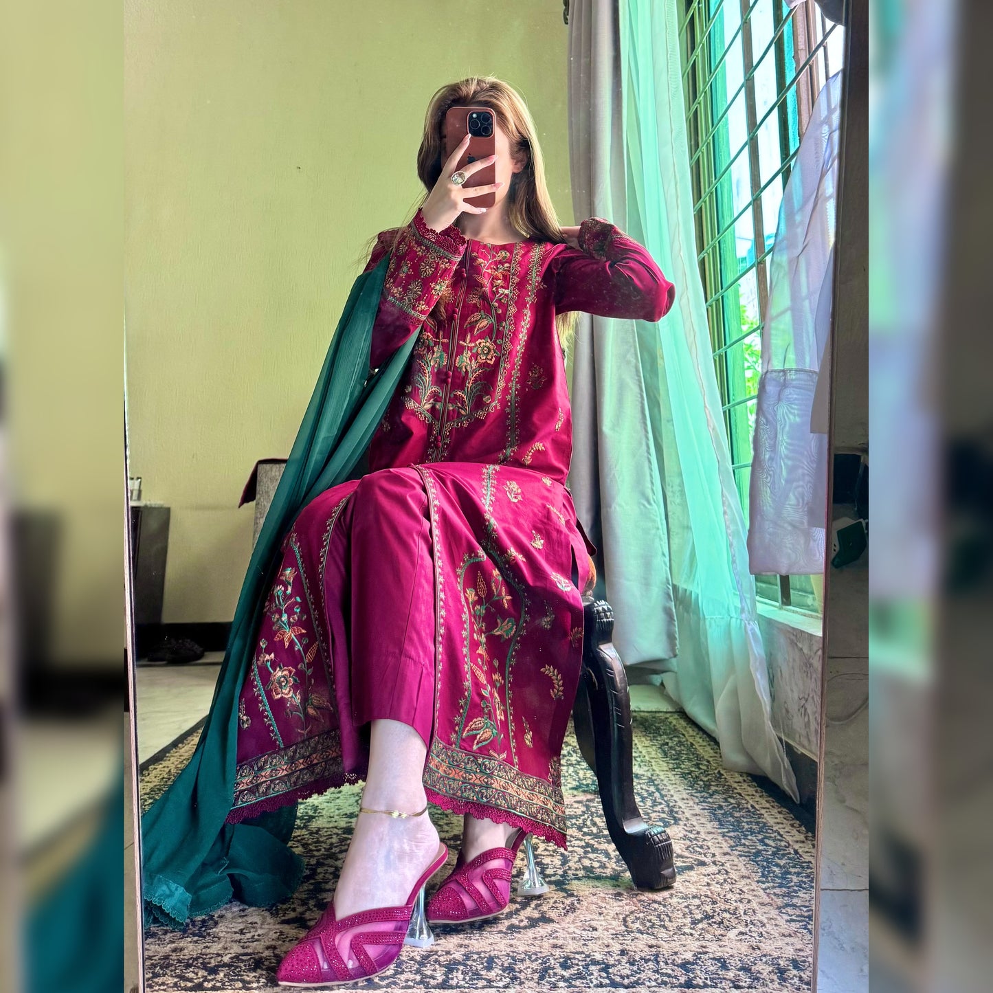 Cherry Embroidered 3PC