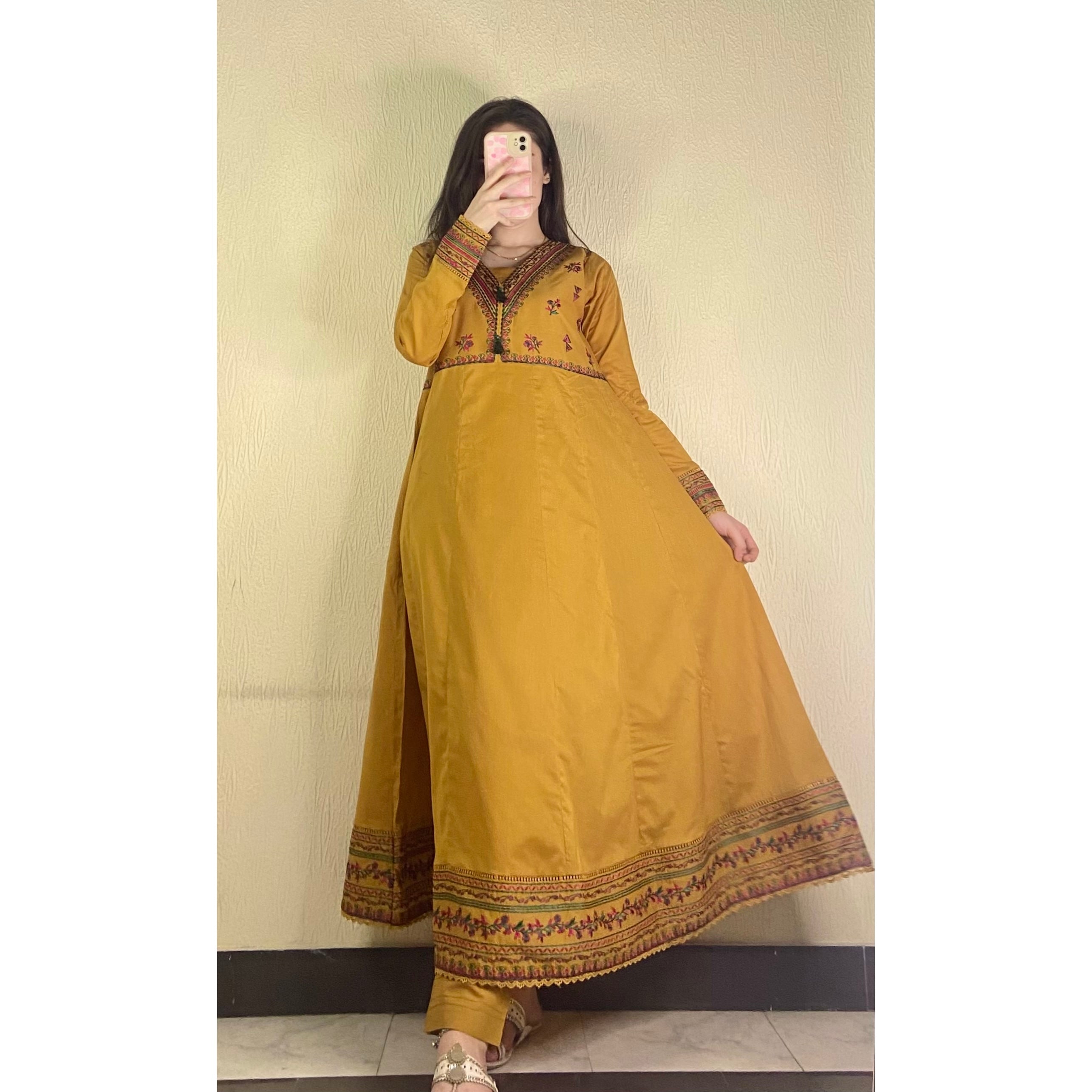 Mustard Summer Frock 3PC