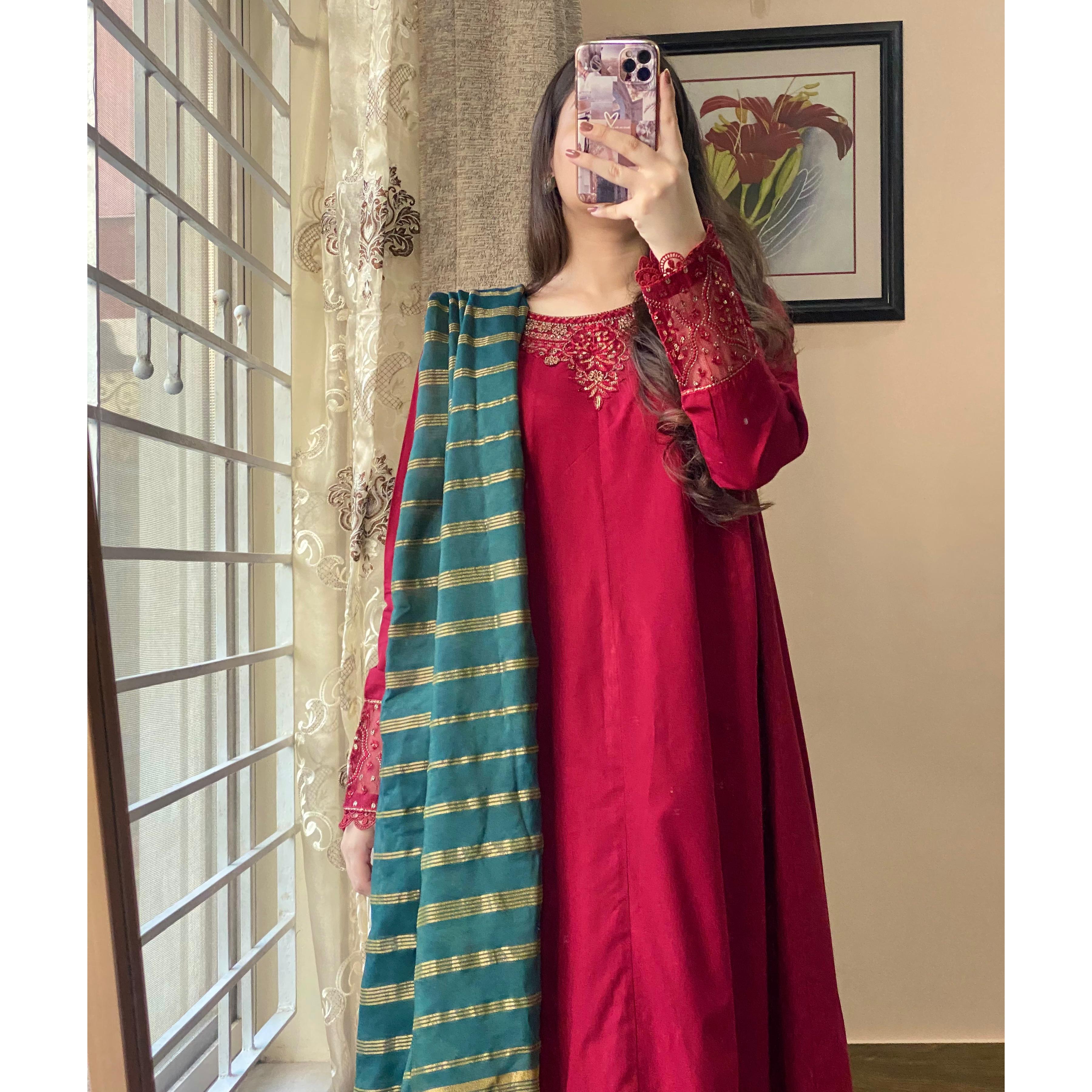 Amayah Maroon Embroidered 3PC/2PC