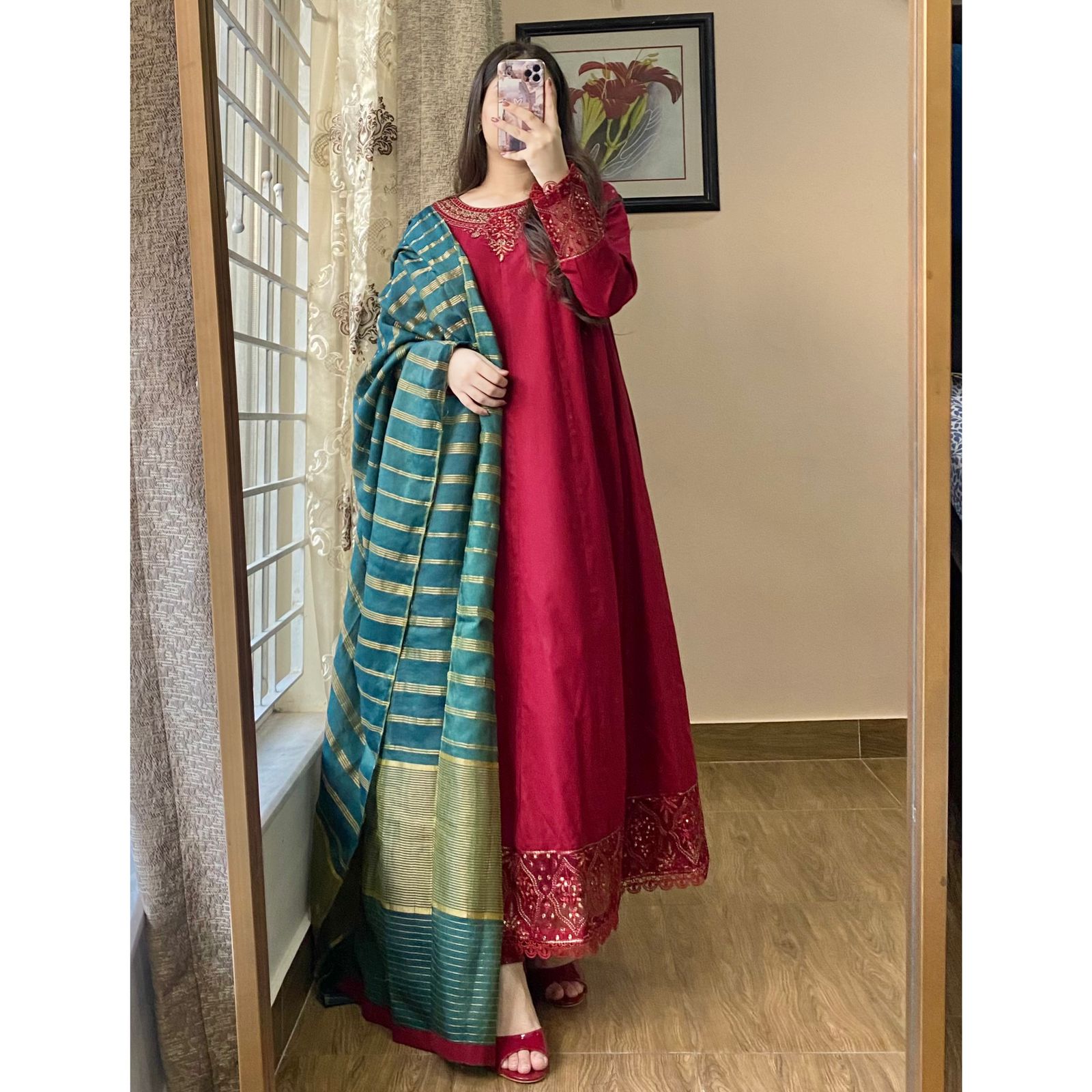 Amayah Maroon Embroidered 3PC/2PC