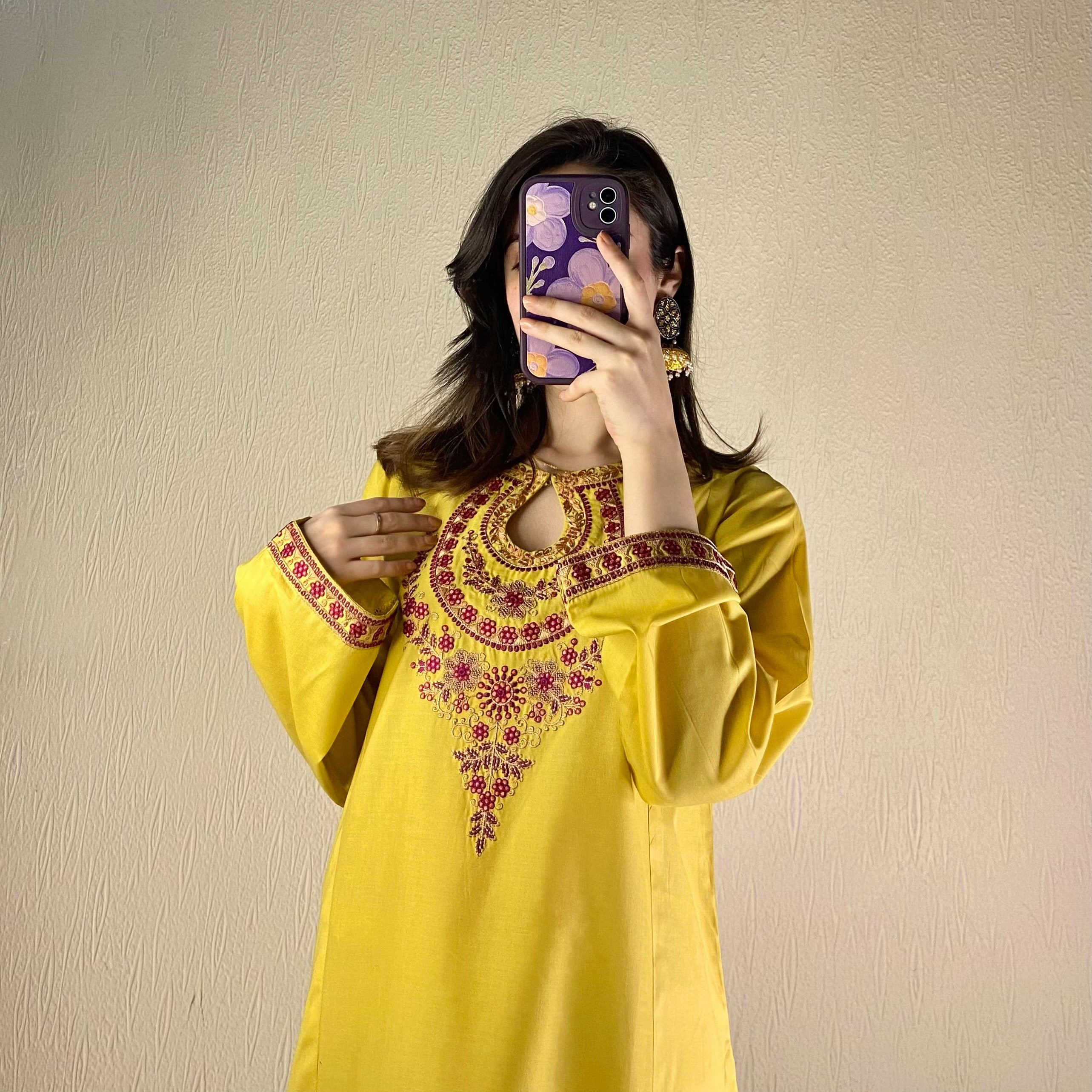 Yellow Embroidered Summer 2 PC