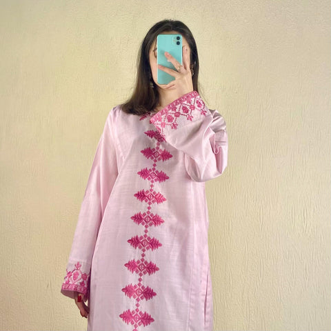 Pink Embroidered Summer 2PC