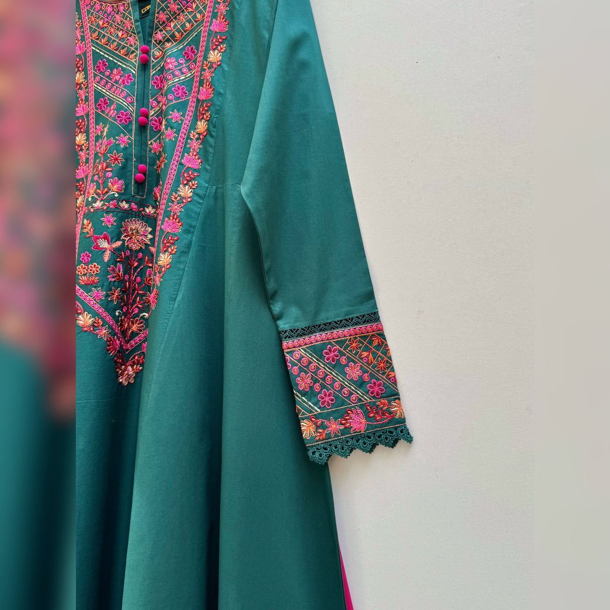 Ever Green Embroidered frock 3PC