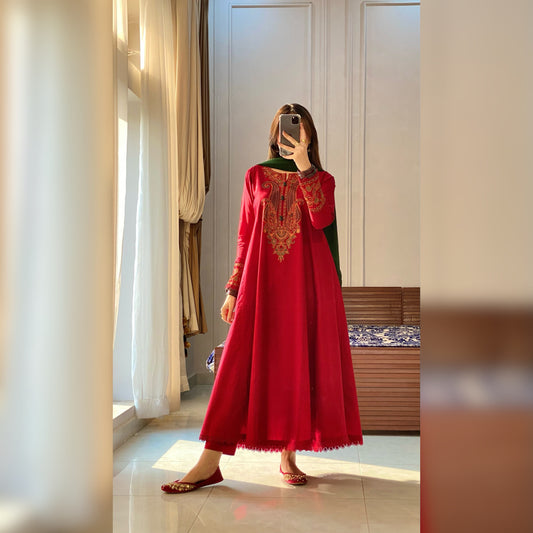 Aimo Embroidered frock 3PC