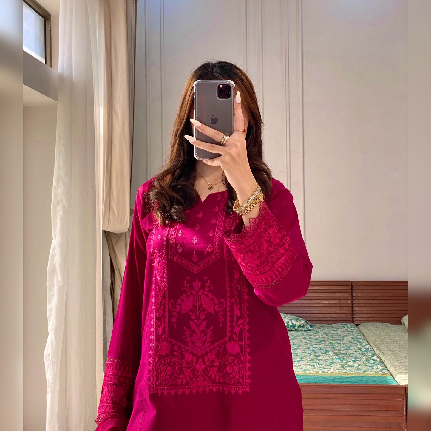 Berry Embroidered 3PC