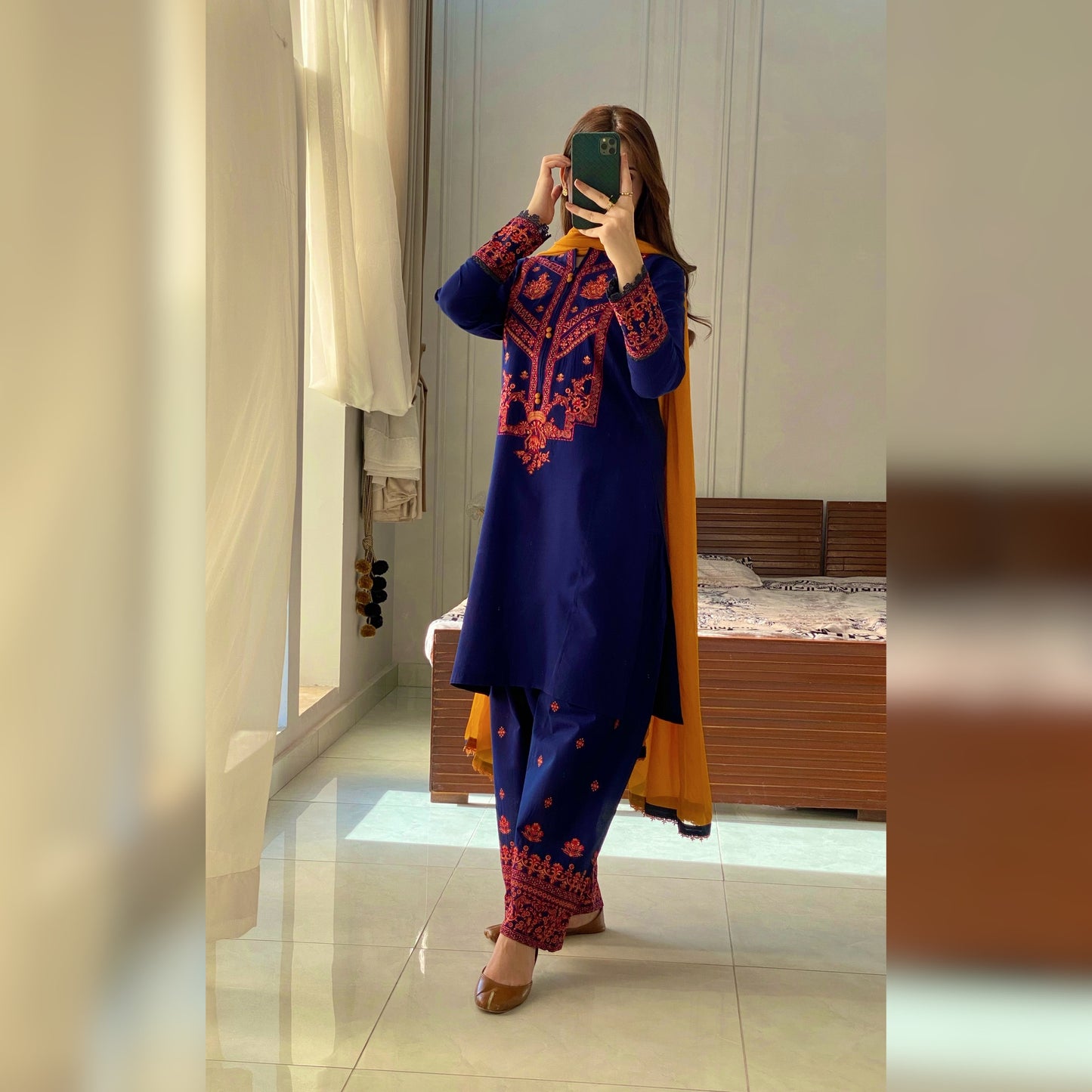 Bloom Blue Embroidered 3PC