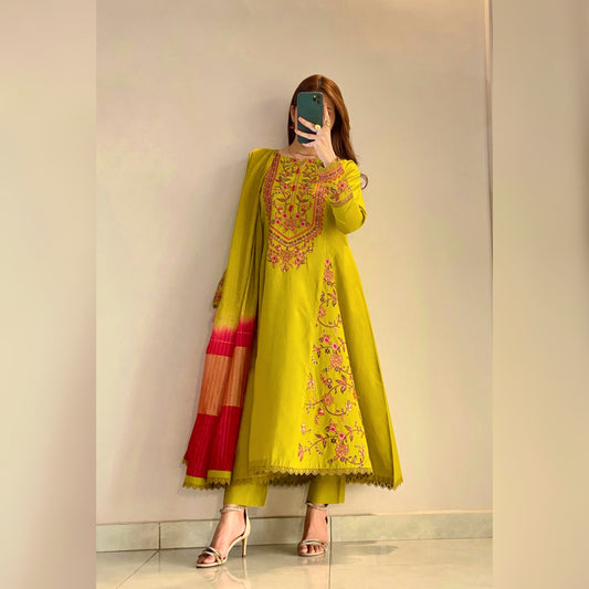 Avo Embroidered Frock 3PC