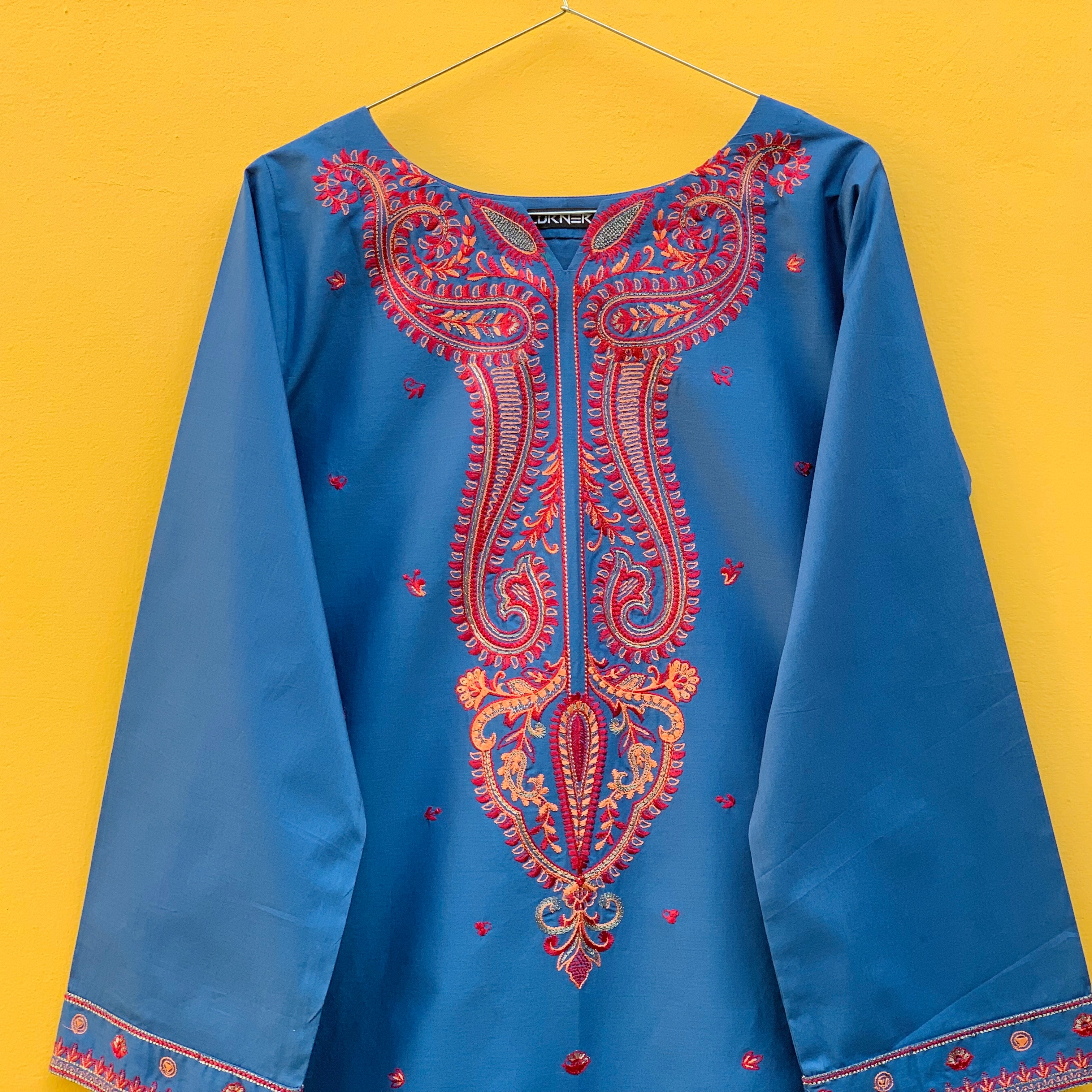 Blue Embroidered Summer 2PC