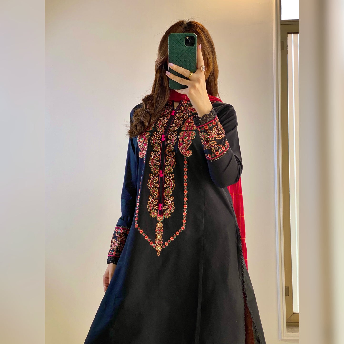 Lavish Black Embroidered 3PC