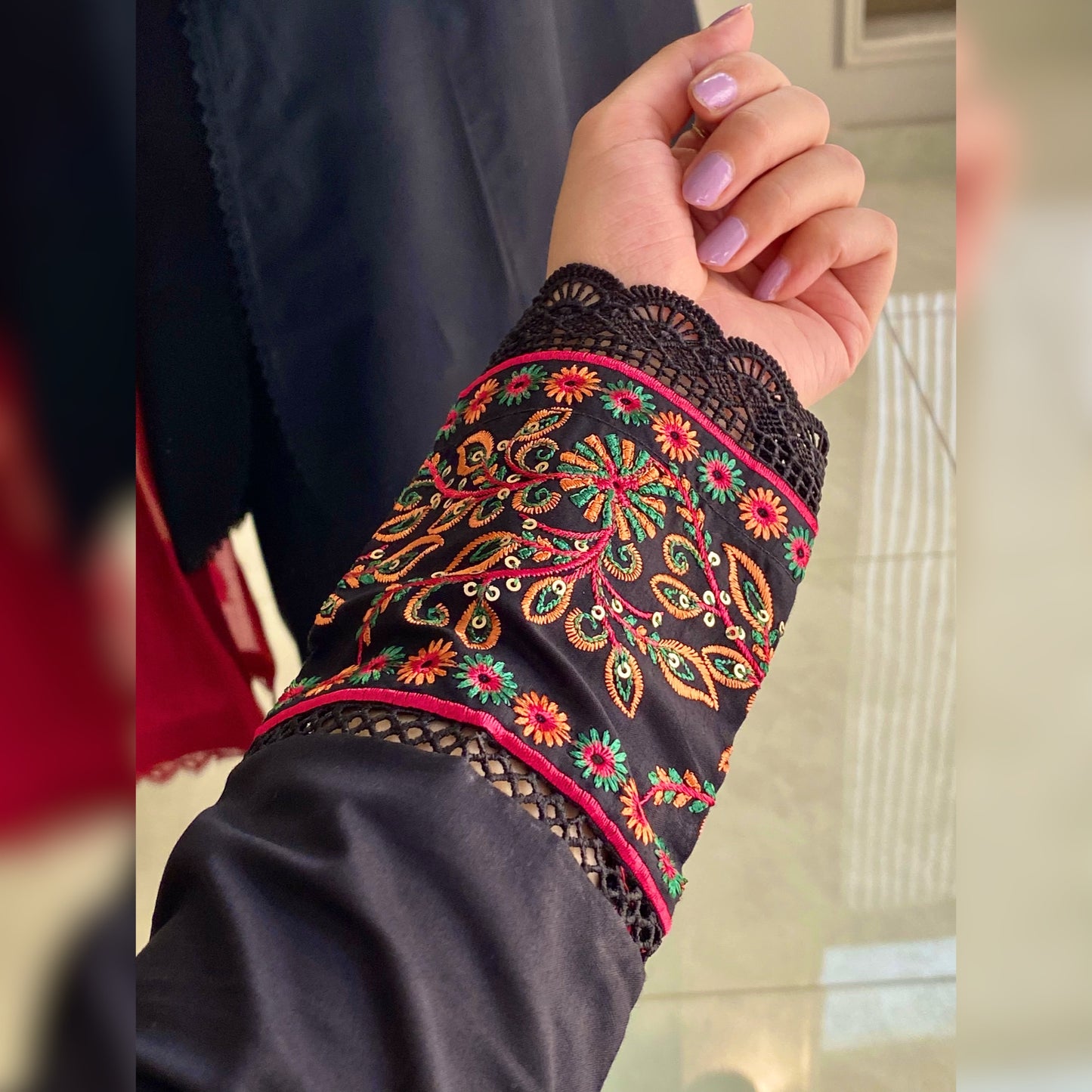 Lavish Black Embroidered 3PC