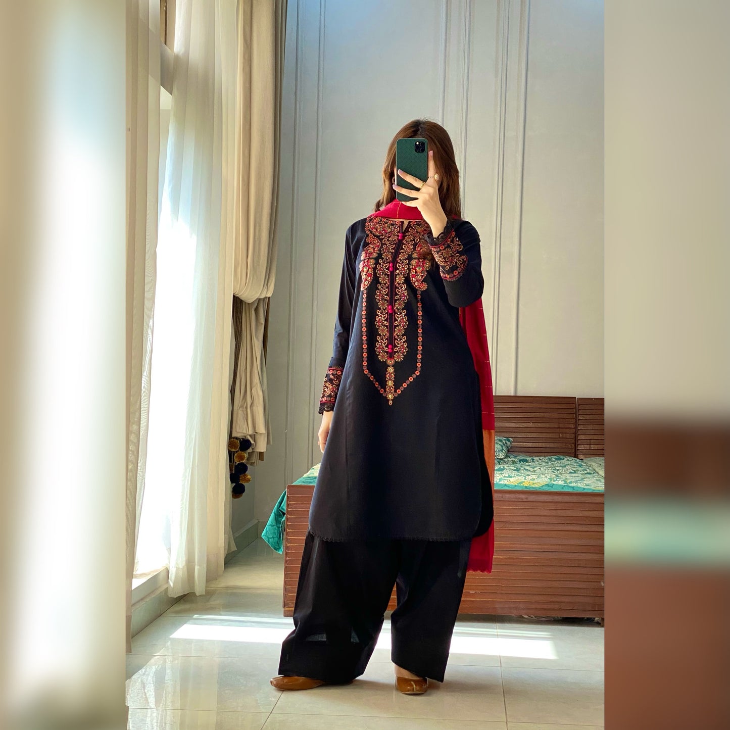 Lavish Black Embroidered 3PC