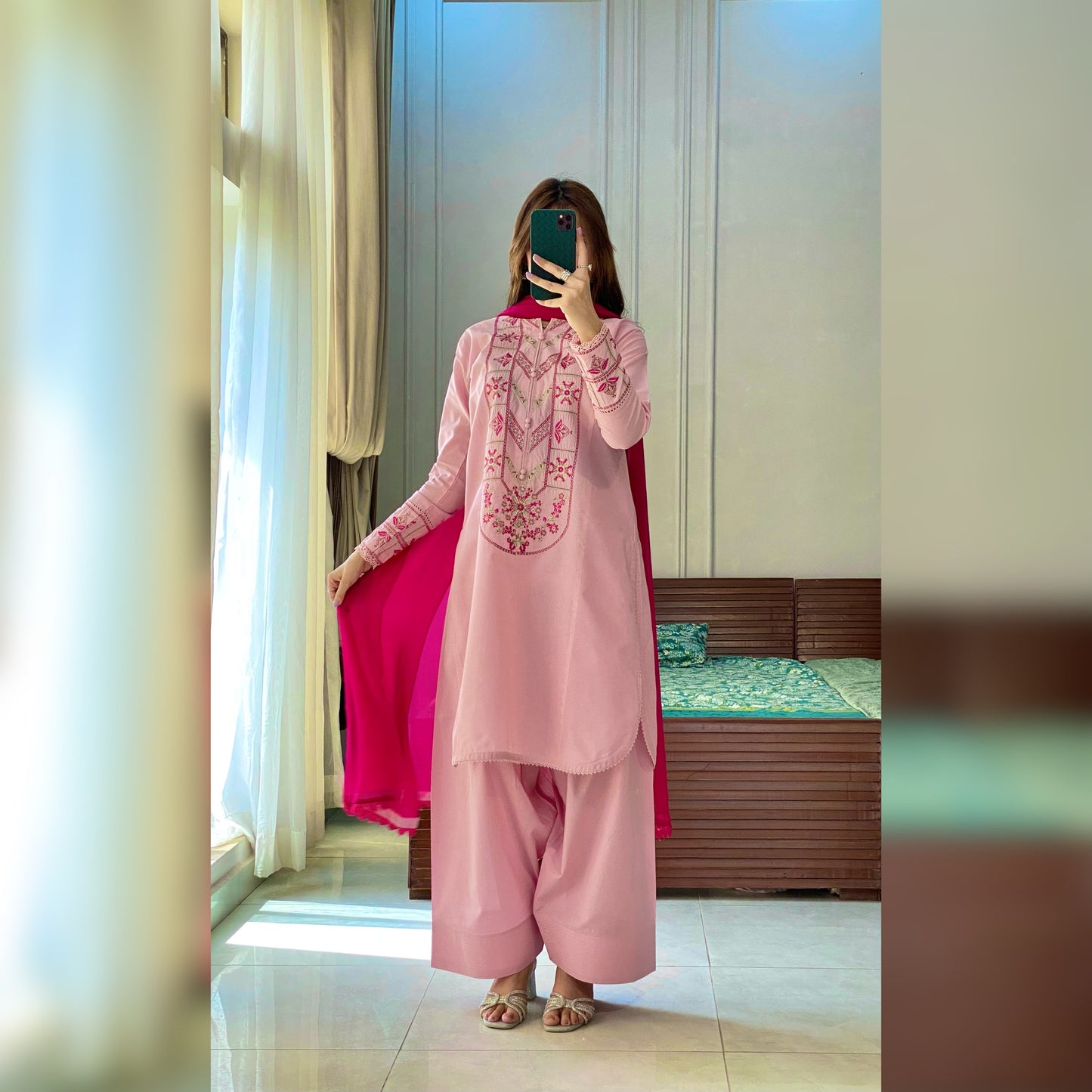 Petal Pink Embroidered 3PC