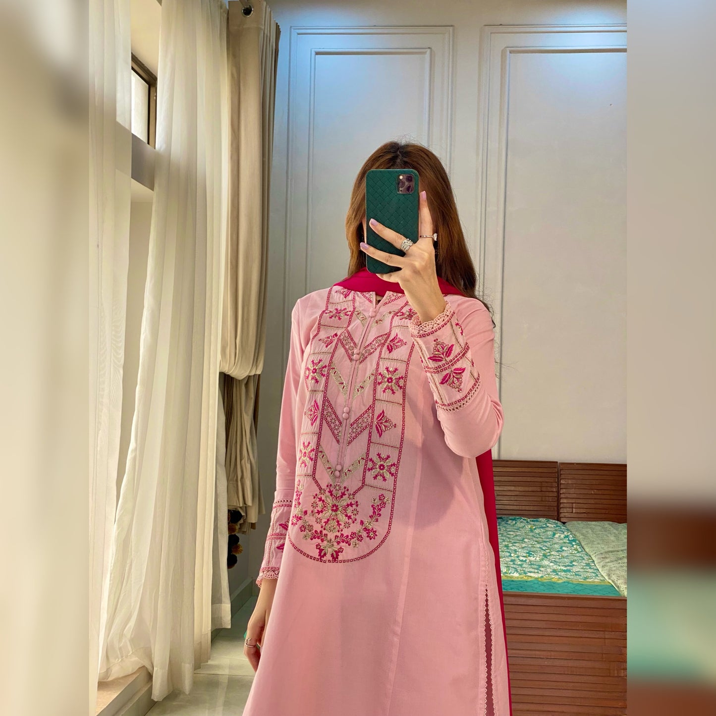 Petal Pink Embroidered 3PC