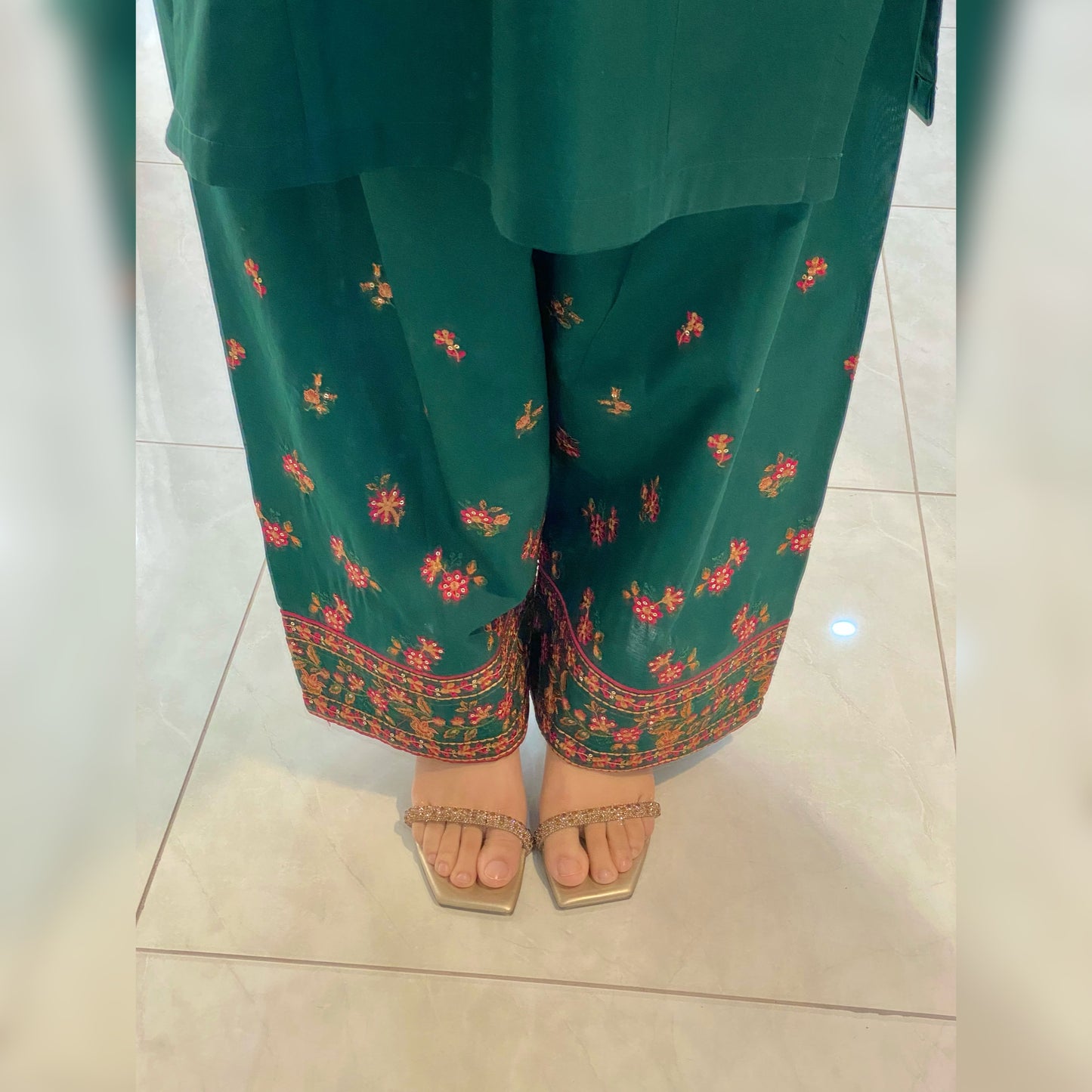 Meadow Green Embroidered 3PC