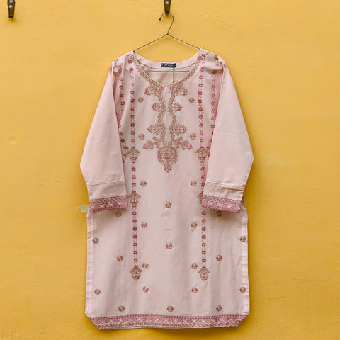 Embroidered Metallic pink Shirt