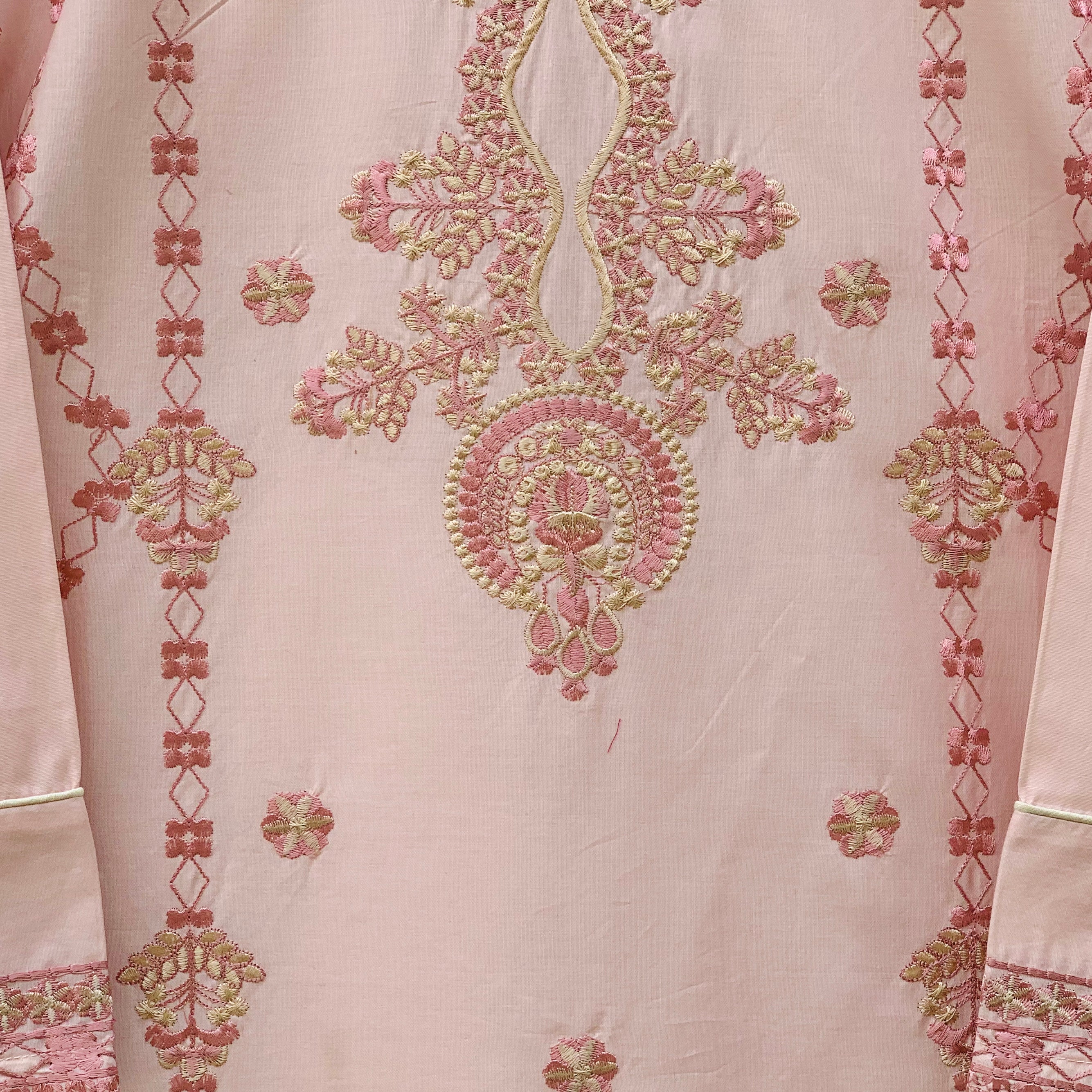 Embroidered Metallic pink Shirt