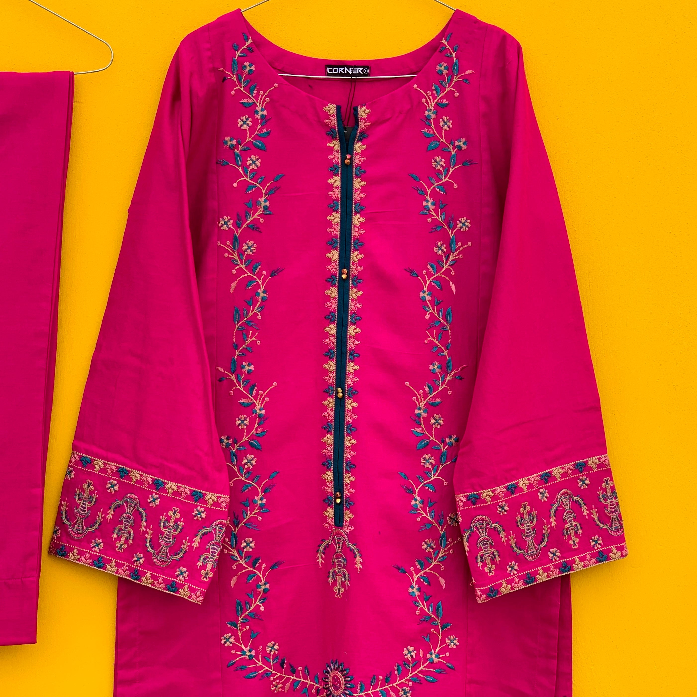 Fuscia Embroidered khaddar |2PC|