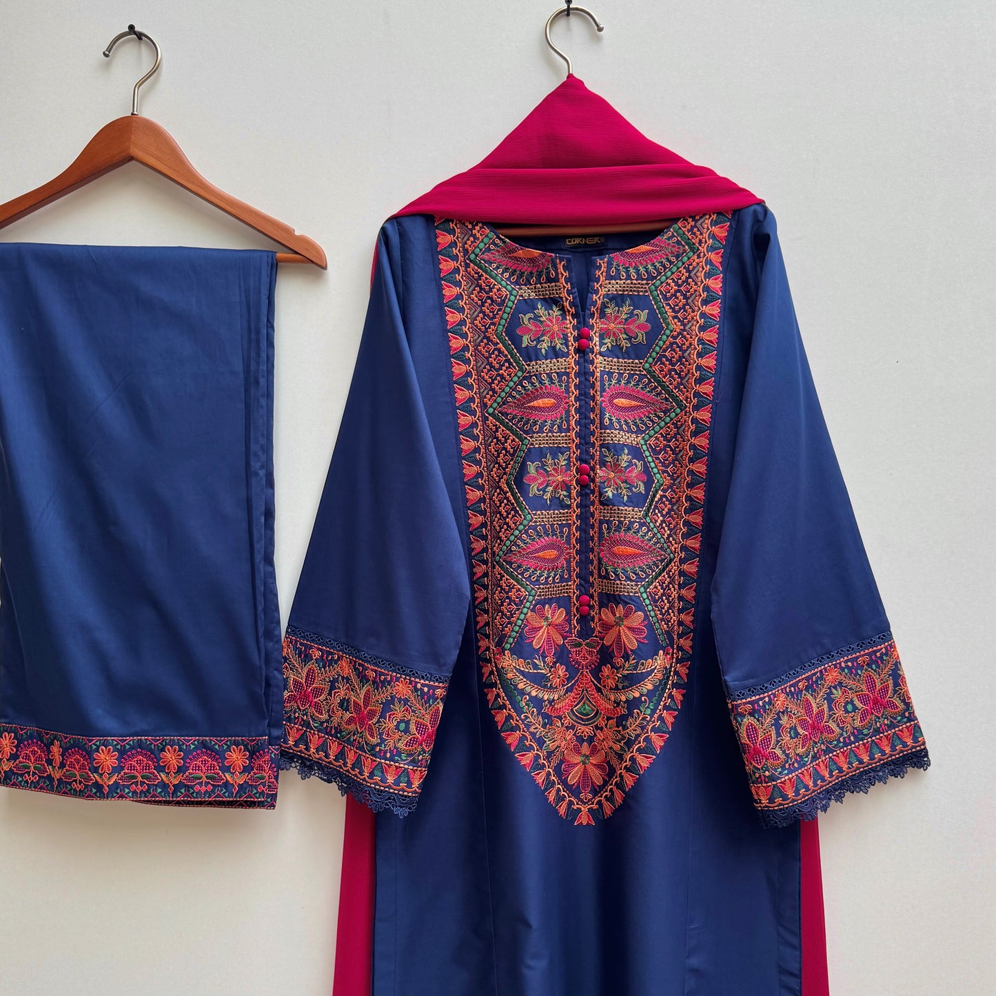 Spectrum Blue Embroidered 3PC