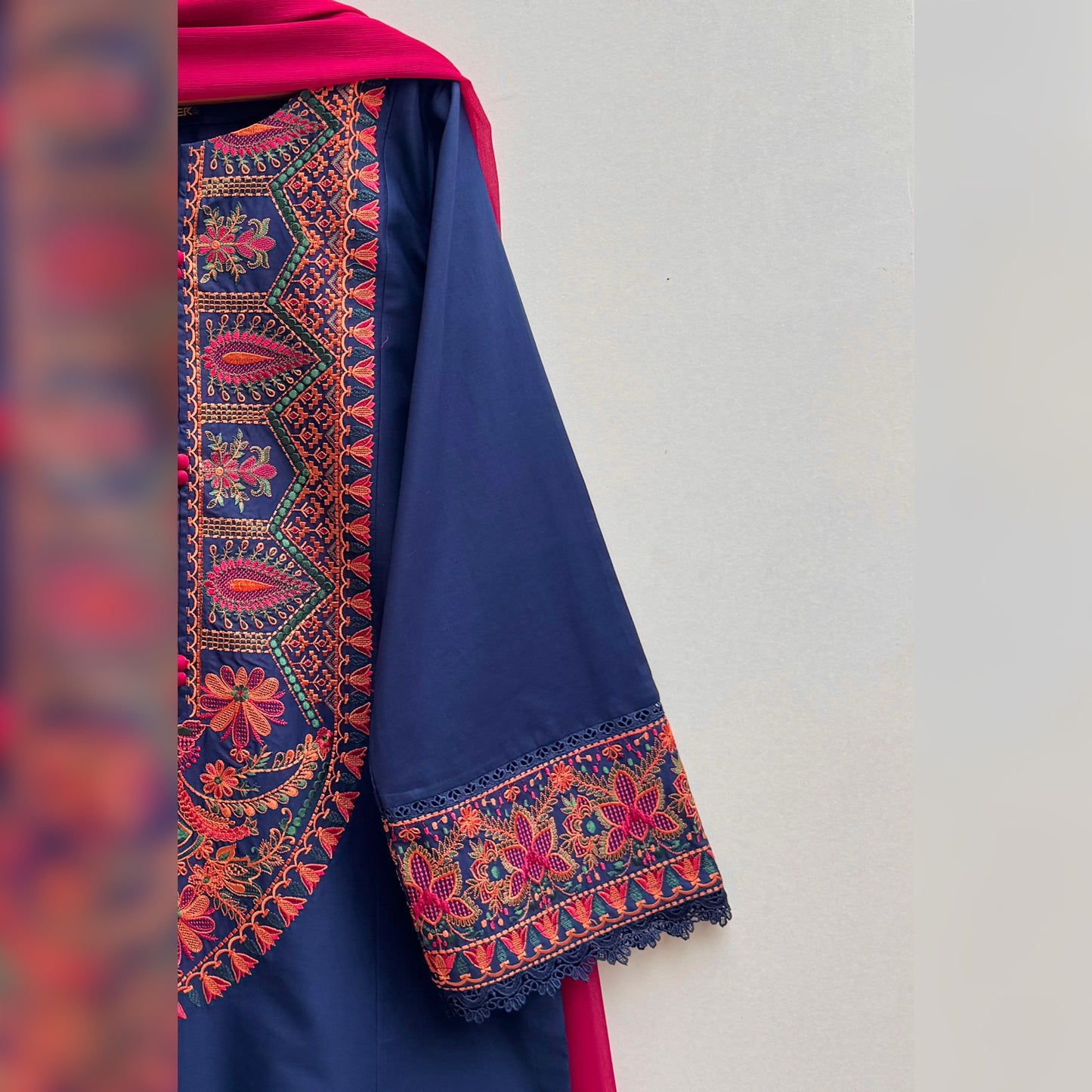 Spectrum Blue Embroidered 3PC
