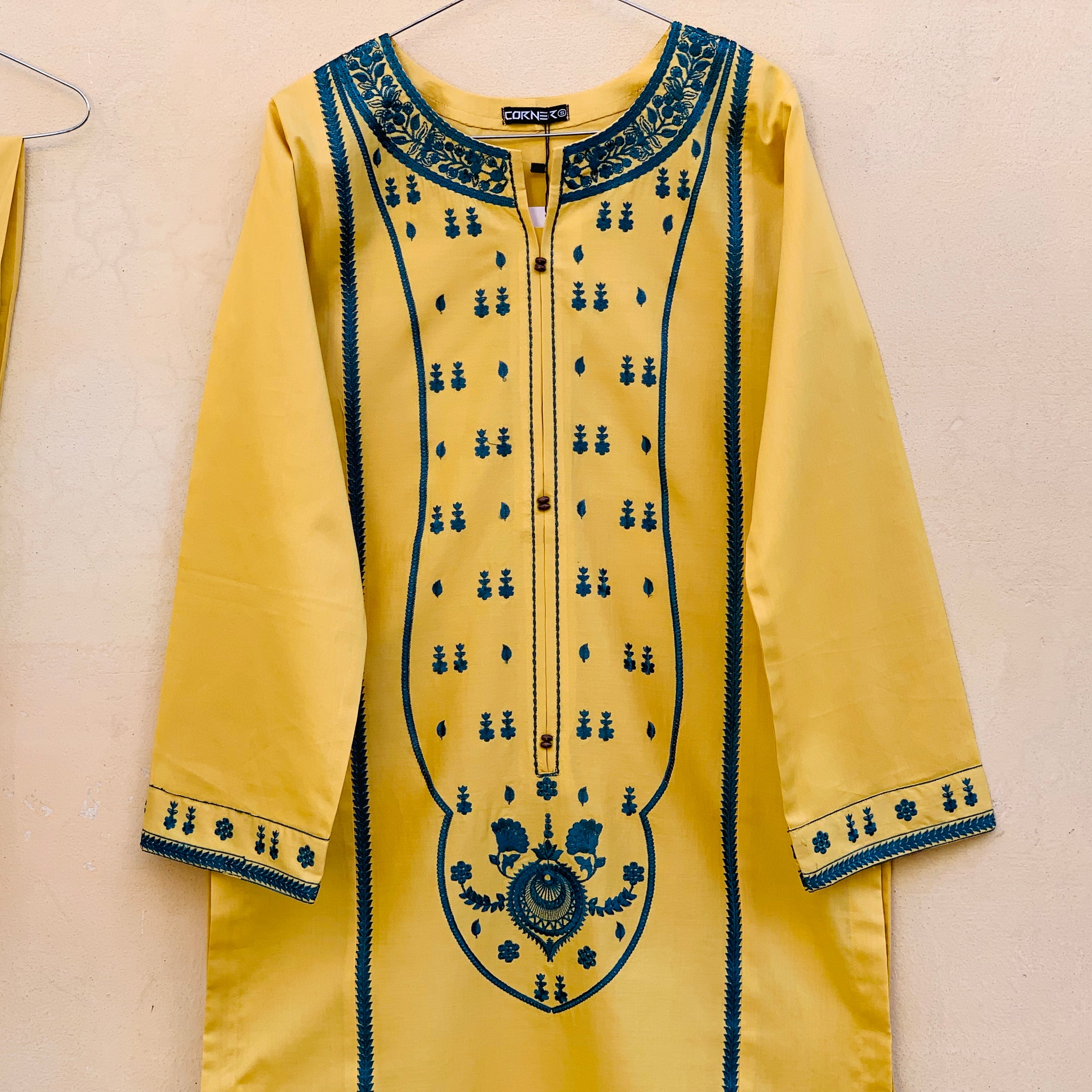 Yellow Lawn Embroidered 2PC