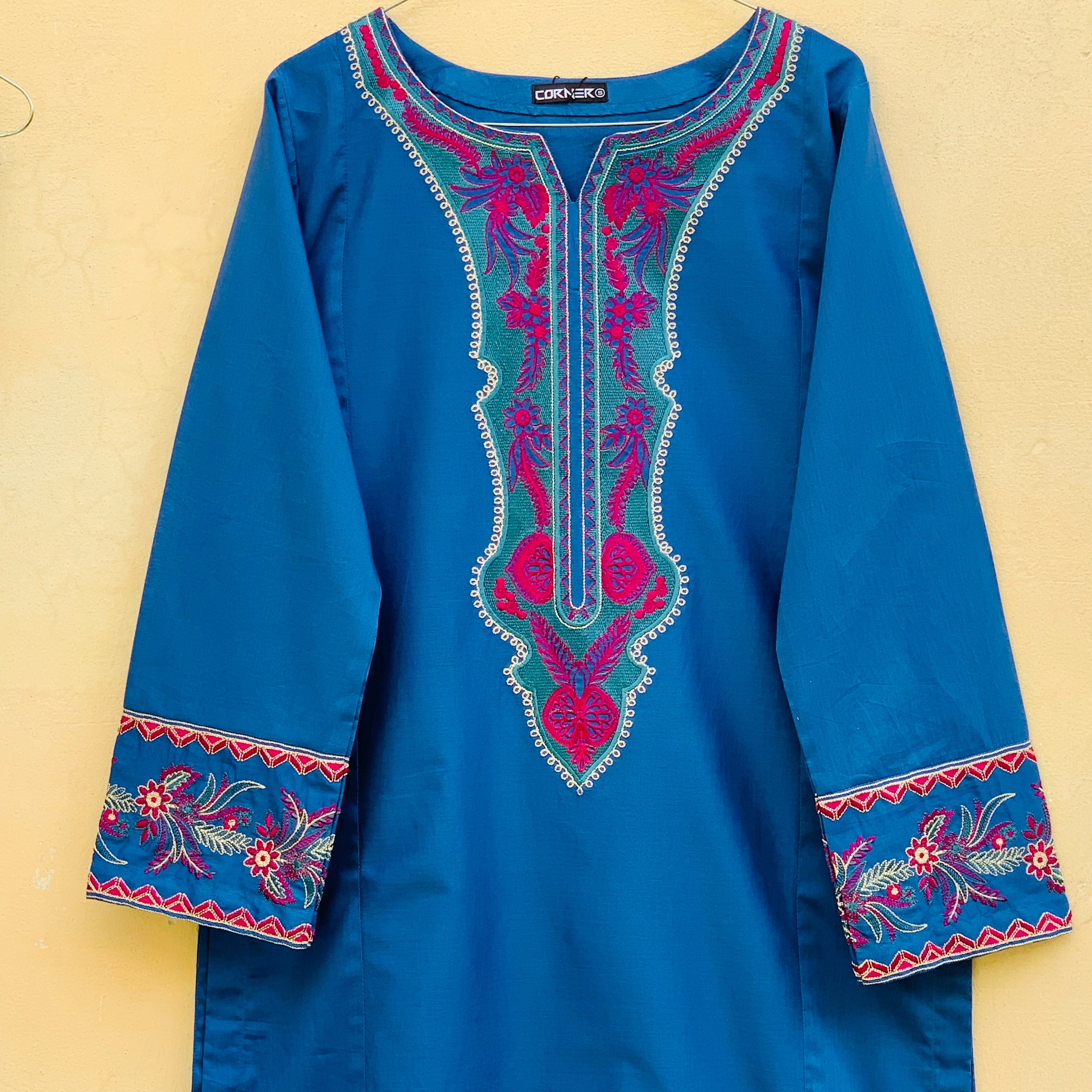 Blue Summer Embroidered 2PC